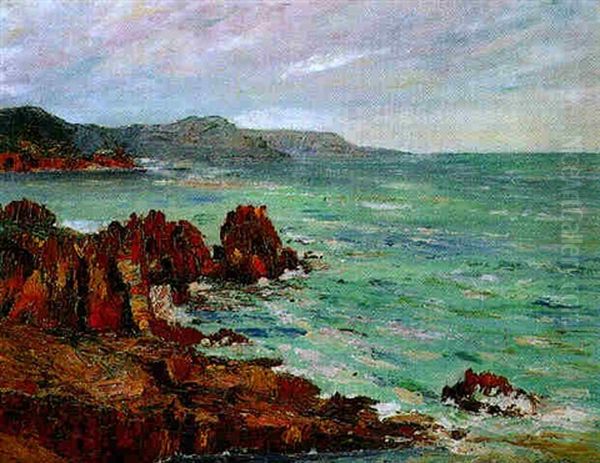 Les Roches Rouges A Agay Oil Painting by Maxime Maufra