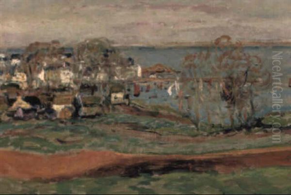 Vue De La Cote D'un Village En Bord De Mer Oil Painting by Maxime Maufra