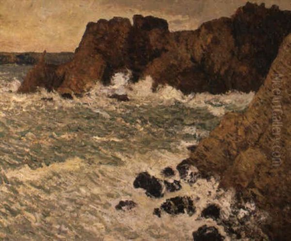 Les Rochers, Dinard, Environs De Morgale Oil Painting by Maxime Maufra