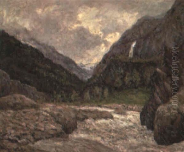 Valle De La Romanche, Le Torrent Neigeux Oil Painting by Maxime Maufra