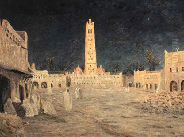 La Place D'ouled-djellal, Sahara Oil Painting by Maxime Maufra