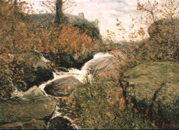 La Cascade De St-herbot Oil Painting by Maxime Maufra