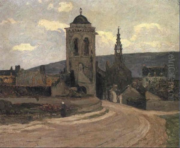 La Tour De L'eglise, Locronan Oil Painting by Maxime Maufra