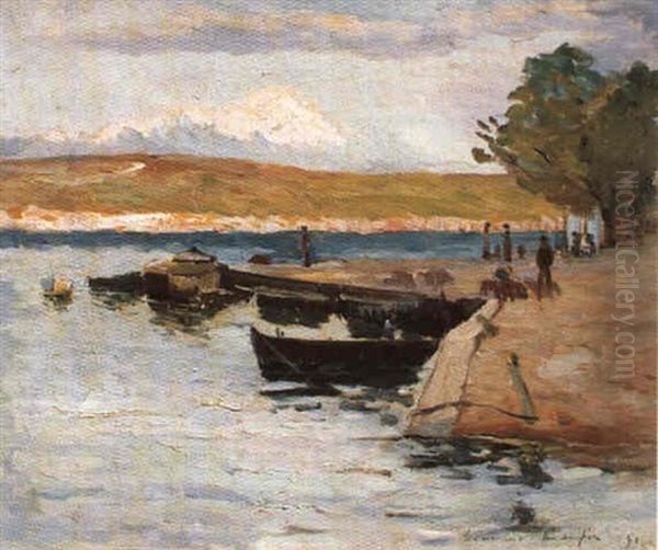 Quai Anime En Bretagne Oil Painting by Maxime Maufra