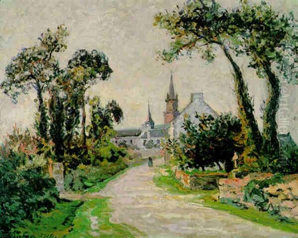 La Route De Courcy, Ploermel, Morbihan Oil Painting by Maxime Maufra