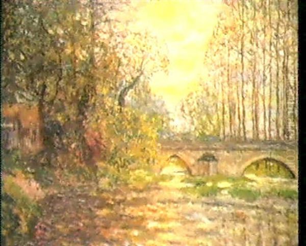 Soleil Couchant Sur Le Loir, Lavardin (loir-et-cher) Oil Painting by Maxime Maufra