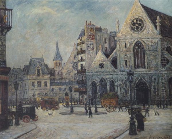 Eglise Saint-nicholas Des Champs, Rue Saint-martin Oil Painting by Maxime Maufra