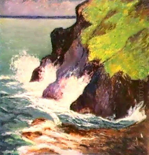 Les Trois Falaises Oil Painting by Maxime Maufra