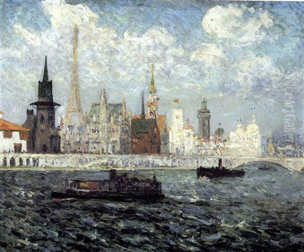 Les Pavillons, Paris Exposition Internationale, 1900 Oil Painting by Maxime Maufra