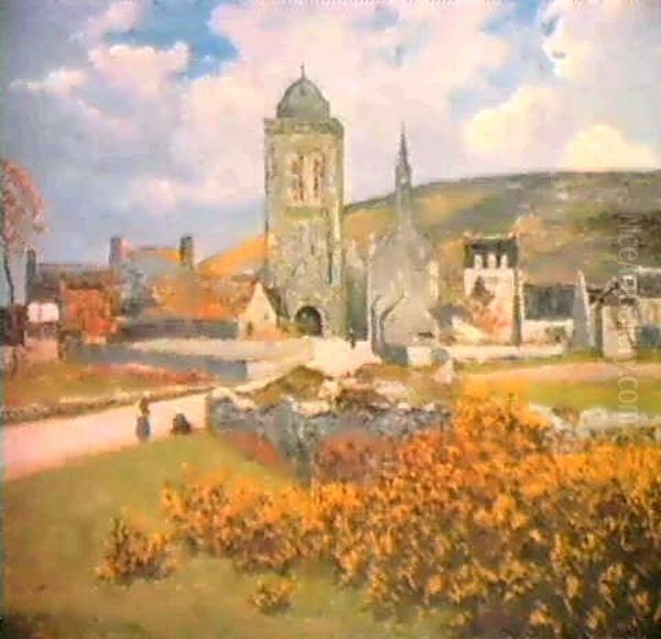 Le Village De Locronan, Finistere Oil Painting by Maxime Maufra