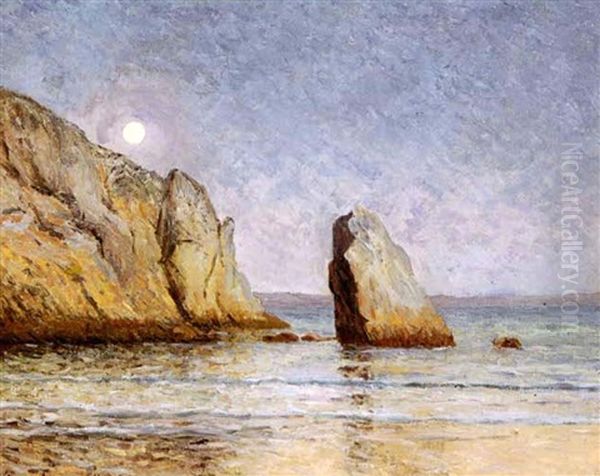 Lever De Lune, Baie De Douarnenez Oil Painting by Maxime Maufra