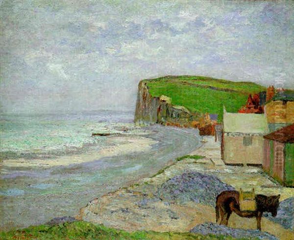 Sur La Plage D'etretat Oil Painting by Maxime Maufra