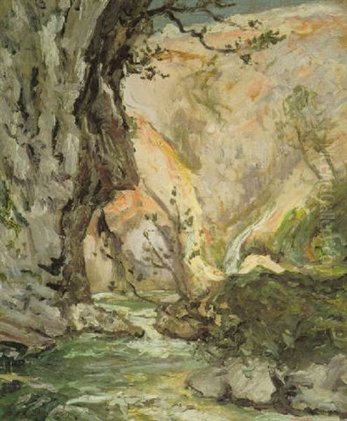 Le Saut Du Loup Oil Painting by Maxime Maufra