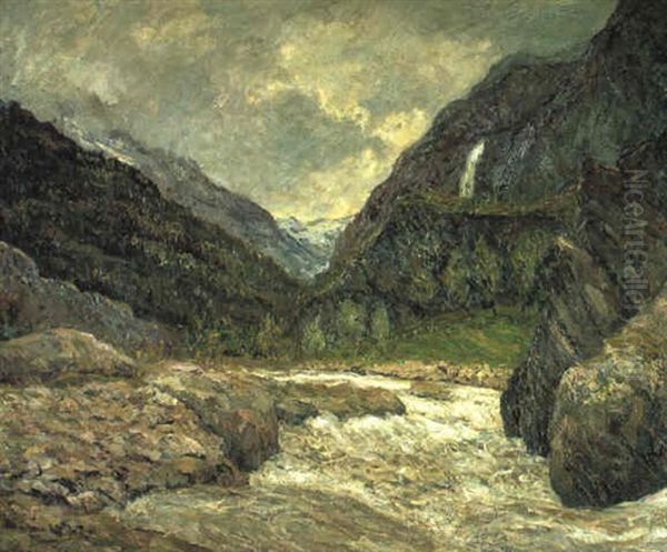 Valle De La Romanche, Le Torrent Neigeux Oil Painting by Maxime Maufra