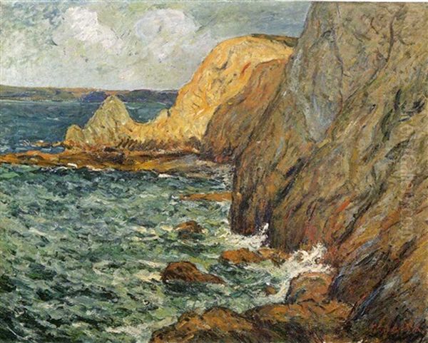 Cotes Rocheuses En Bretagne Oil Painting by Maxime Maufra