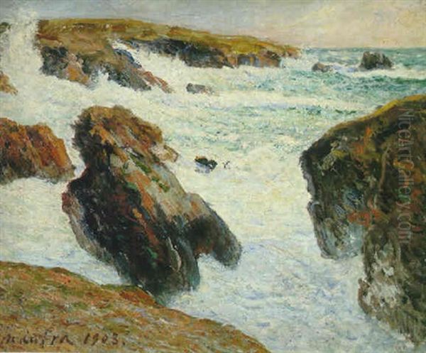 Tempete A Quiberon Oil Painting by Maxime Maufra