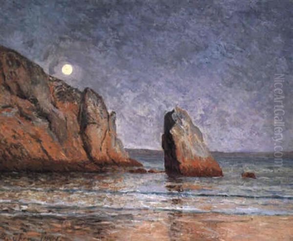 Lever De Lune, Baie De Douarnenez Oil Painting by Maxime Maufra