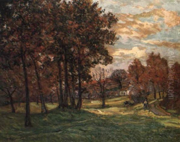 Paysage D'automne A Gourlazon, Finistere Oil Painting by Maxime Maufra