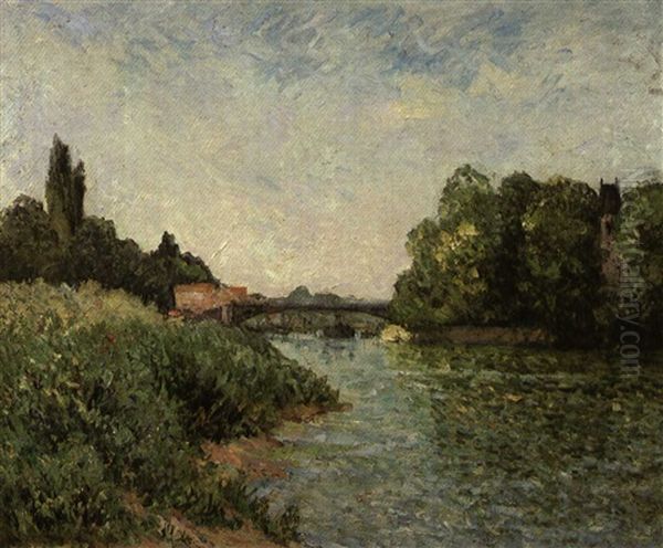 Soleil Poudreux, L'ile Adam Oil Painting by Maxime Maufra