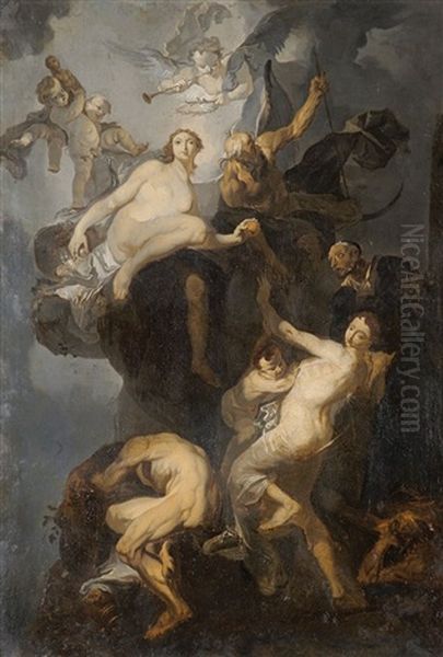 Allegorie Auf Das Schicksal Der Kunst Oil Painting by Franz Anton Maulbertsch