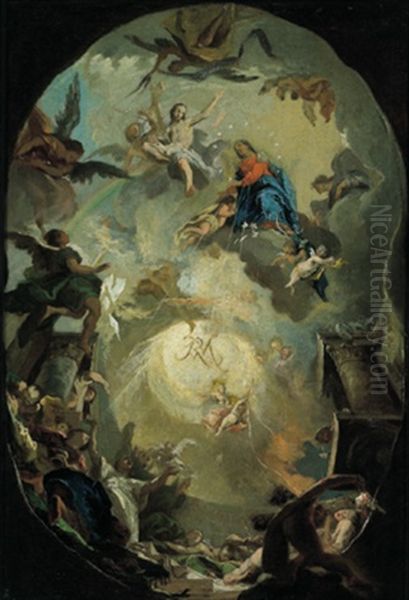 Die Aufnahme Mariens In Den Himmel Oil Painting by Franz Anton Maulbertsch