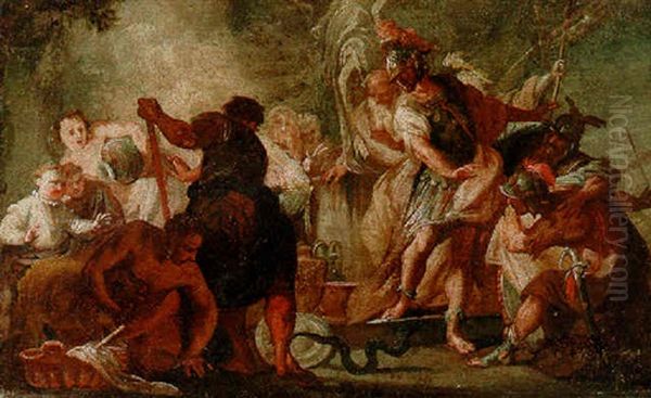 The Poisoning Of Philoctetes Oil Painting by Franz Anton Maulbertsch