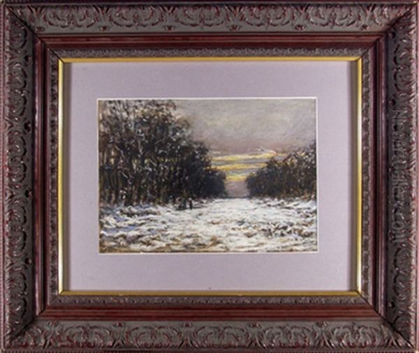 Snowy Woods Oil Painting by Guy De Maupassant