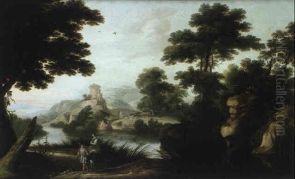 Paysage Avec La Fuite En Egypte Oil Painting by Henri de Mauperche