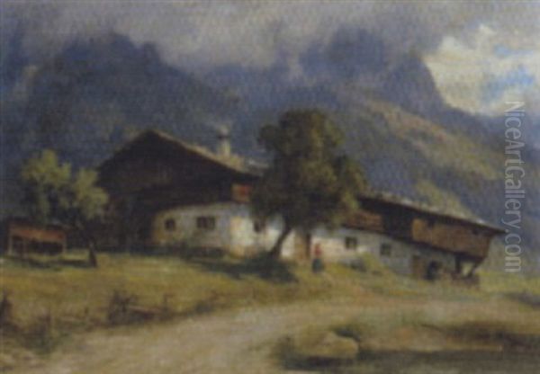 Bauernhof Oil Painting by Albert Maurer