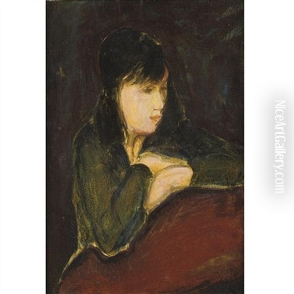 Woman In Black Oil Painting by Alfred Henry Maurer