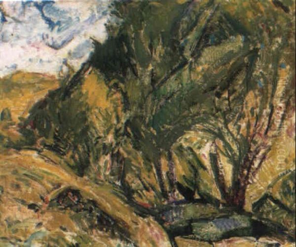 Fauvist Landscape Oil Painting by Alfred Henry Maurer