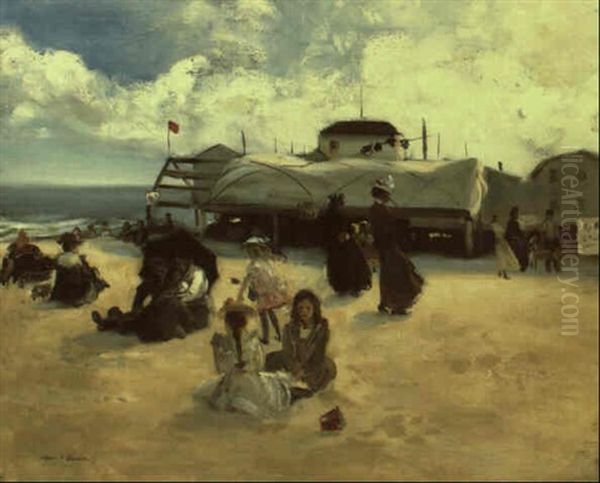 The Beach Oil Painting by Alfred Henry Maurer