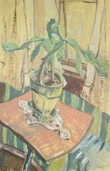 Cactus Still Life Oil Painting by Alfred Henry Maurer