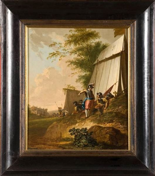 Au Campement Militaire Oil Painting by Jakob Maurer