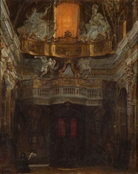 Interior De Iglesia Oil Painting by Gabriel Maureta y Aracil