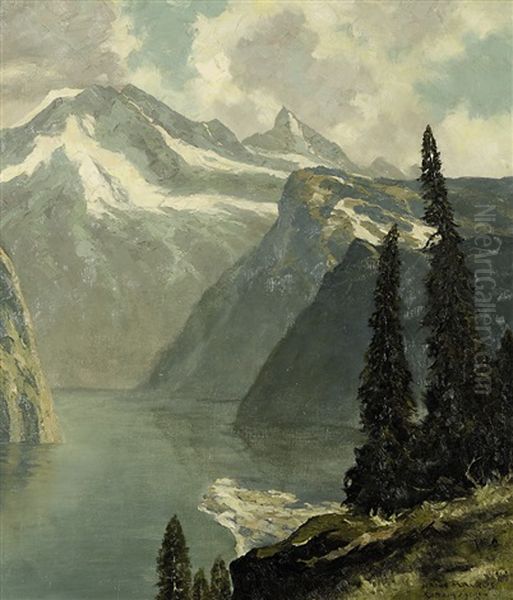 Konigssee Oil Painting by Hans Maurus