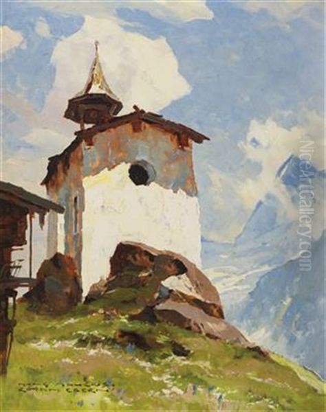 Bergkapelle St. Wendelin In Eisten, In Kanton Wallis Oil Painting by Hans Maurus