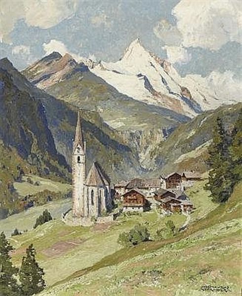 Heiligenblut Mit Grosglockner Oil Painting by Hans Maurus