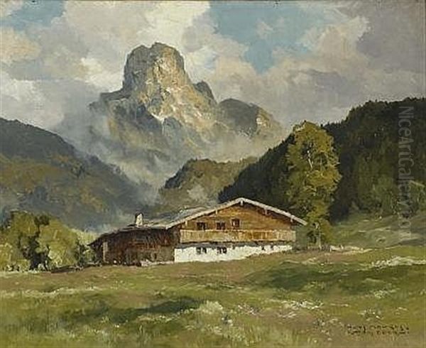 Filzmoos (mit Bischofsmutze) Oil Painting by Hans Maurus