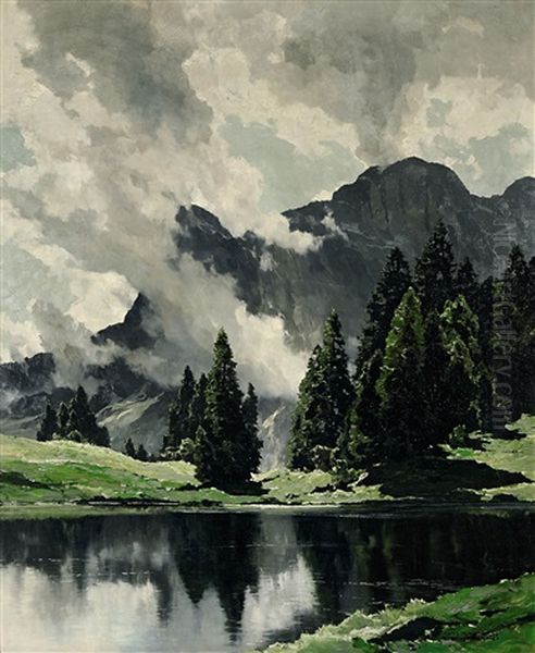 In Den Dolomiten - Tofana Oil Painting by Hans Maurus