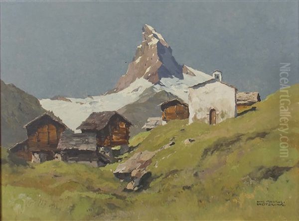 Findelen Mit Matterhorn Oil Painting by Hans Maurus