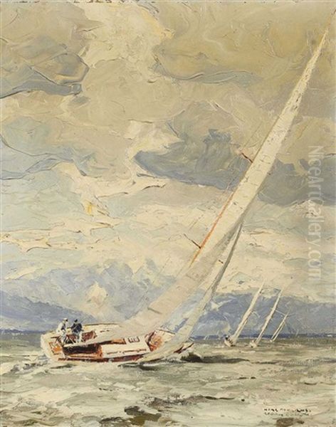 Segelregatta Am Tegernsee Oil Painting by Hans Maurus