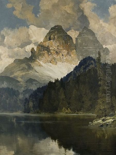 3 Zinnen Misurinasee Oil Painting by Hans Maurus