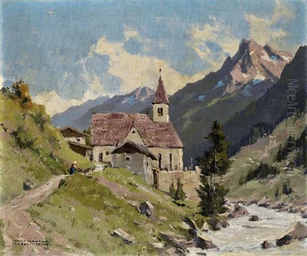 St. Leonhard Im Pitztal Oil Painting by Hans Maurus