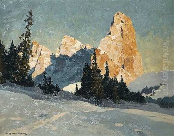 Winter Im Gebirge Oil Painting by Hans Maurus