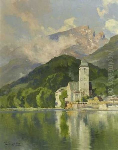 Blick Auf St. Wolfgang Am Wolfgangsee Oil Painting by Hans Maurus