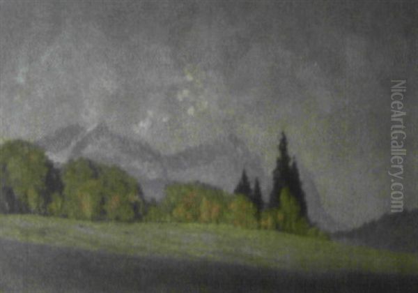 Wetterstein Im Herbst Oil Painting by Hans Maurus