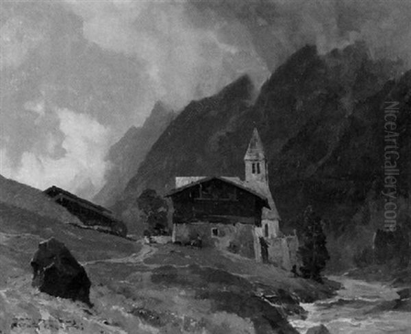 St. Leonhard Im Pitztal Oil Painting by Hans Maurus