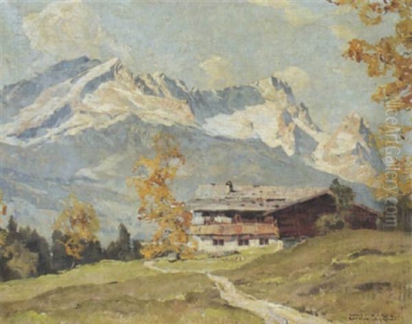 Gschwandtner Bauer, Alp Zugspitze Oil Painting by Hans Maurus