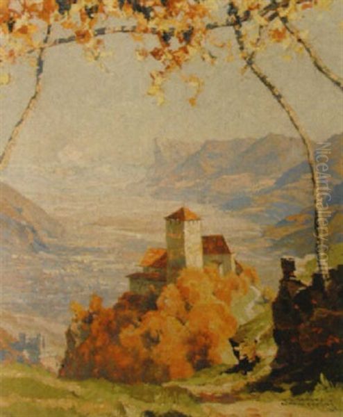 Schloss Tirol, Meran Oil Painting by Hans Maurus